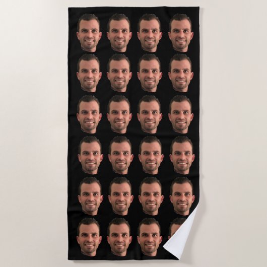 Funny Custom Photo Face Beach Towel, gepersonalise Strandlaken (Voorkant)