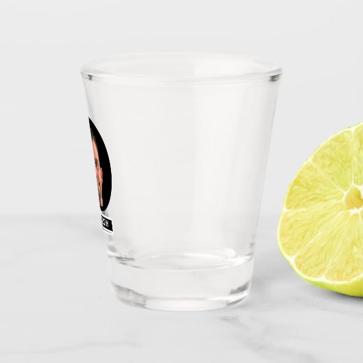 Funny Custom Photo Groomsman Gift Black and White Shot Glas (Rechts)