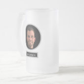 Funny Custom Photo Groomsman Gift Matglas Bierpul (Voorkant links)