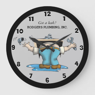 Funny Custom Plumbing Large Clock Grote Klok