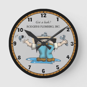 Funny Custom Plumbing Large Clock Ronde Klok