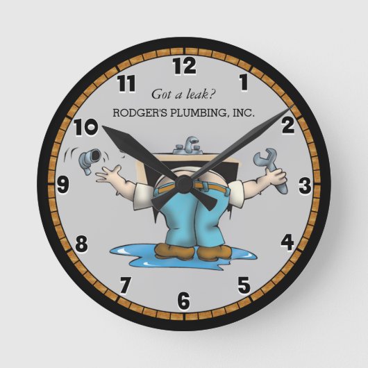 Funny Custom Plumbing Large Clock Ronde Klok (Voorkant)