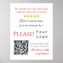 Funny Custom QR Code Business Logo Review rood