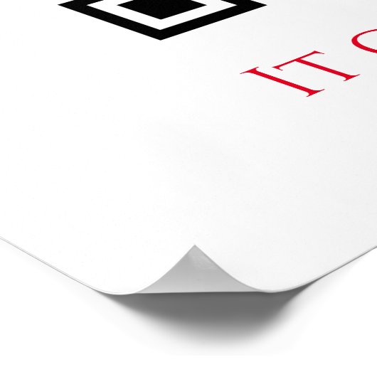 Funny Custom QR Code Business Logo Review rood Poster (Hoek)