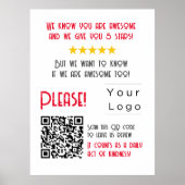 Funny Custom QR Code Business Logo Review unique Poster (Voorkant)