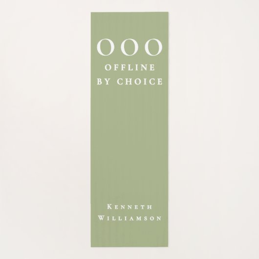 Funny Custom Sage Green White OOO Minimalist Men  Yogamat (Achterkant)