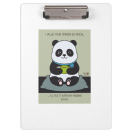 Funny Custom Sarcastic Panda Opinion Coworker Gift Klembord