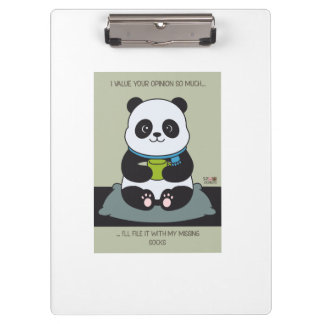 Funny Custom Sarcastic Panda Opinion Coworker Gift Klembord