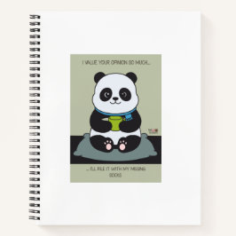 Funny Custom Sarcastic Panda Opinion Coworker Gift Notitieboek