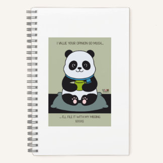 Funny Custom Sarcastic Panda Opinion Coworker Gift Notitieboek