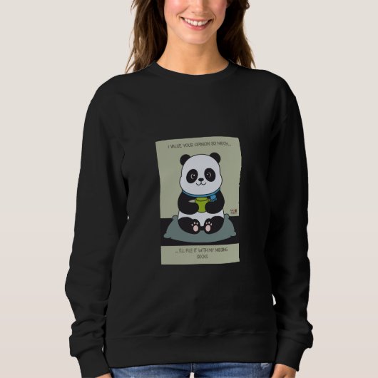 Funny Custom Sarcastic Panda Opinion Coworker Gift Trui (Voorkant)