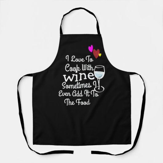 Funny Custom Sassy Cook Wine Gepersonaliseerd zwar Schort (Voorkant)