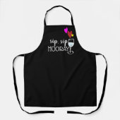 Funny Custom Sassy Sip Wine Specialized Black Apr Schort (Voorkant)
