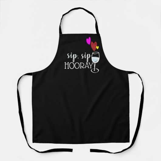 Funny Custom Sassy Sip Wine Specialized Black Apr Schort (Voorkant)
