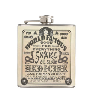 Funny Custom Snake Oil Gift Novelty Heupfles