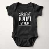 Funny Custom Straight Outta Jouw tekst Retro Black Romper (Voorkant)
