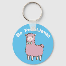 Funny Custom Text & Color No Problema Llama Sleutelhanger