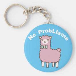Funny Custom Text & Color No Problema Llama Sleutelhanger