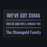 Funny Custom Text Mafia Swag doormat Deurmat<br><div class="desc">U kunt alle tekstgebieden op dit punt veranderen,  evenals de tekst en achtergrondkleuren veranderen als u wenst. Bekijk mijn winkel voor meer aangepaste producten.</div>