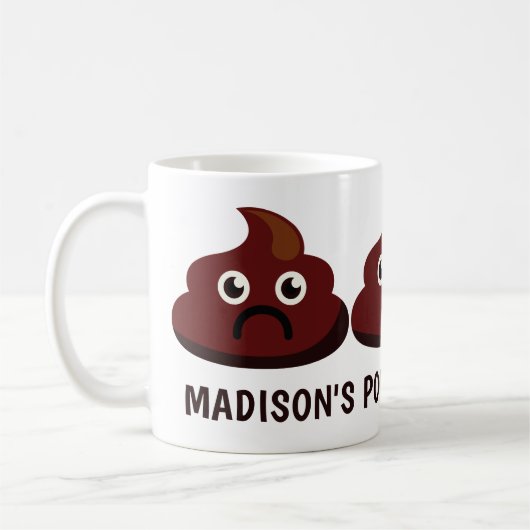 Funny Custom Text POOP mokken (Links)