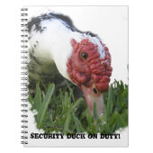 Funny Custom Text Security Muscovy Duck Foto Notitieboek (Voorkant)