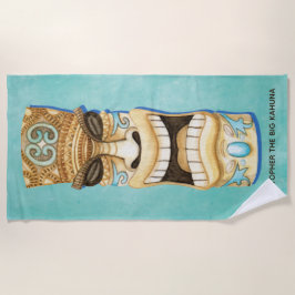 Funny Custom Tiki Beach Island Monogrammed Strandlaken