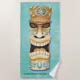 Funny Custom Tiki Beach Island Monogrammed Strandlaken