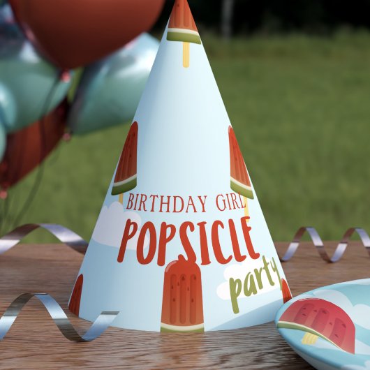 Funny Custom Verjaardag Meisje Popsicle Party Pet Feesthoedjes