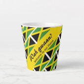 Funny Custom WAH GWAAN Jamaica Flag Latte Mok (Voorkant)