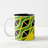 Funny Custom WAH GWAAN Jamaica Flag Tweekleurige Koffiemok (Links)