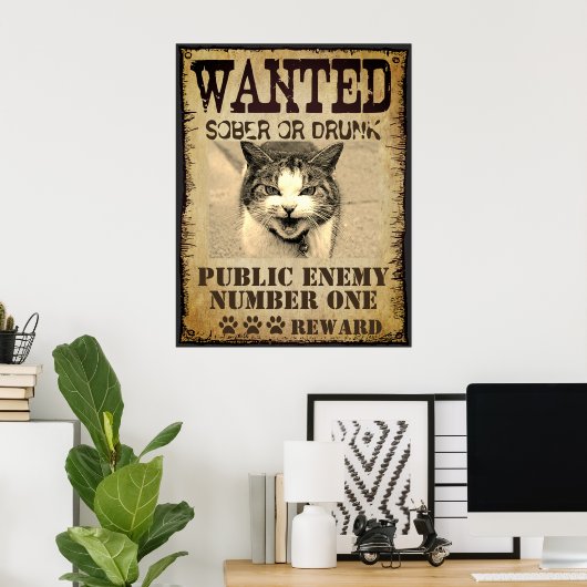 Funny custom want poster (Thuiskantoor)