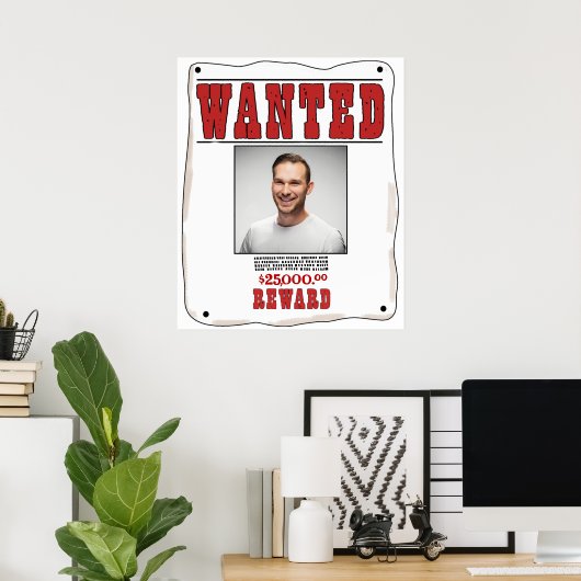 Funny Custom Wanted Poster (Thuiskantoor)