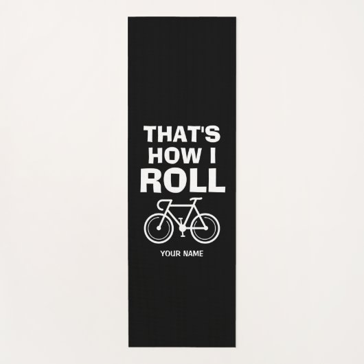 Funny custom yoga mat for bicyclist (Voorkant)