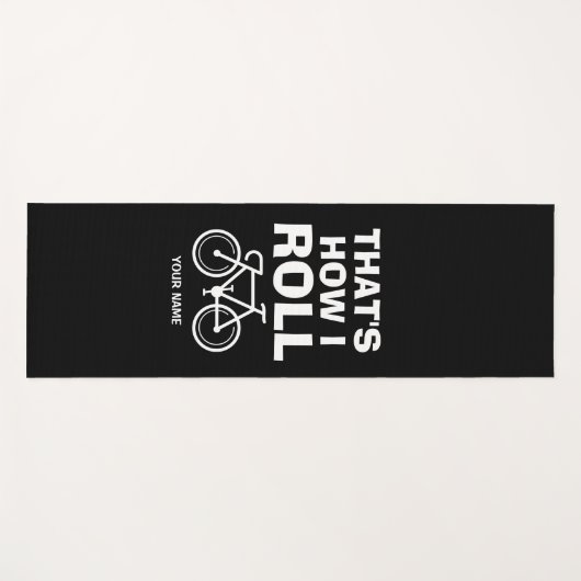 Funny custom yoga mat for bicyclist (Voorkant (horizontaal))