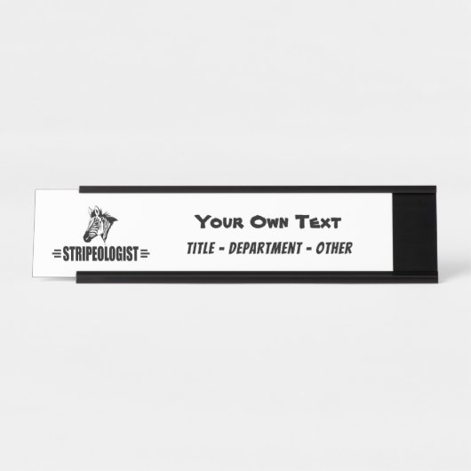 Funny Custom Zebra Lovers Bureau Naambordje (Voorkant)