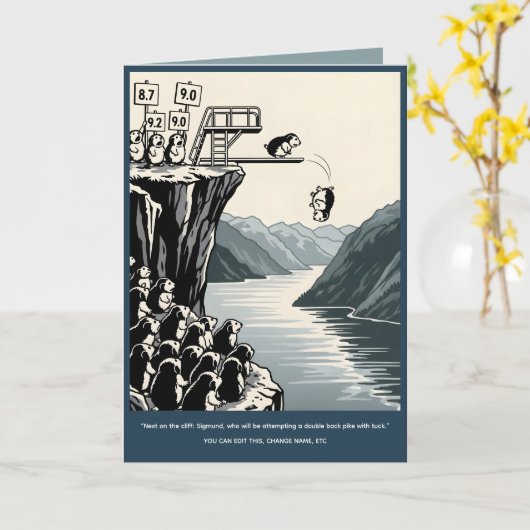 Funny customizable Birthday Kaart (Gele Bloem)