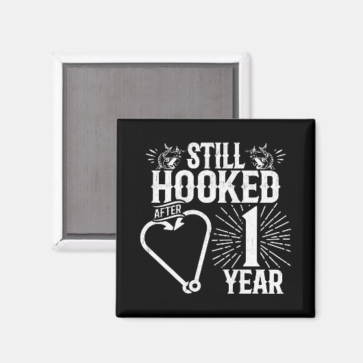 Funny Cute 1e Jubileum Couples getrouwd 1 jaar Magneet (Voorkant / Achterkant)