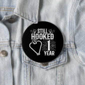 Funny Cute 1e Jubileum Couples getrouwd 1 jaar Ronde Button 4,0 Cm (In situ)