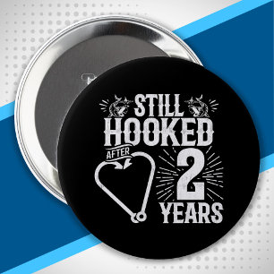 Funny Cute 2e Jubileum Couples getrouwd 2 jaar Ronde Button 4,0 Cm