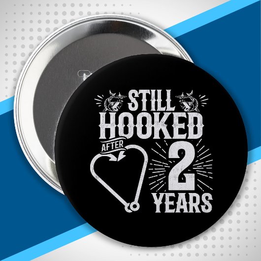 Funny Cute 2e Jubileum Couples getrouwd 2 jaar Ronde Button 4,0 Cm
