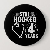 Funny Cute 4th Jubileum Couples getrouwd 4 jaar Ronde Button 4,0 Cm (Voorkant)