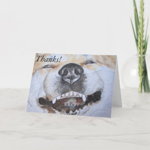 funny cute akita smiling realist dog thank you bedankkaart