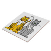 Funny Cute Alley Cats Pets Cartoon Animals Tegeltje (Zijkant)