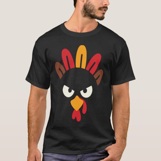 Funny Cute Angry Turkey Bird like No Thanksgiving T-shirt (Voorkant)