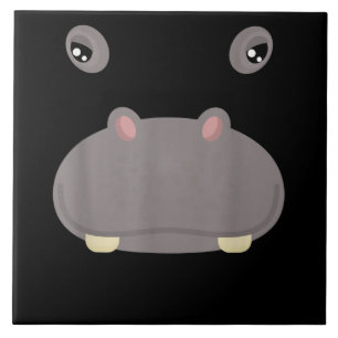 Funny Cute Animal Face Hippo Costume Halloween Tegeltje