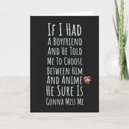 Funny Cute Anime Cards For Her Girls Women Humor Kaart