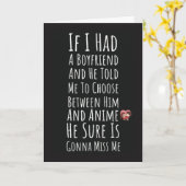 Funny Cute Anime Cards For Her Girls Women Humor  Kaart (Gele Bloem)