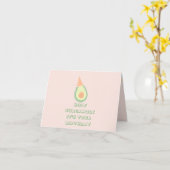 Funny Cute Avocado Birthday Kaart (Gele Bloem)