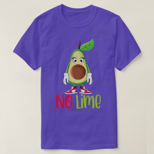 Funny Cute Avocado Guacamole No Limoen T-shirt (Design voorkant)