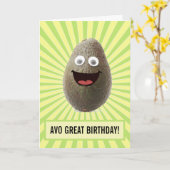 Funny Cute Avocado heeft een geweldige verjaardag Kaart (Gele Bloem)